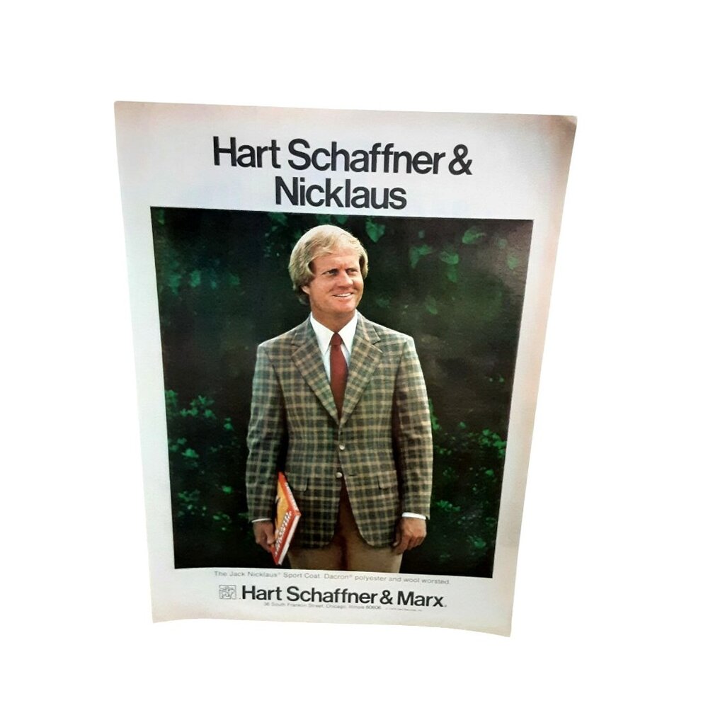 1979 Jack Nicklaus Hart Schaffner Marx Vintage Print Ad Menswear